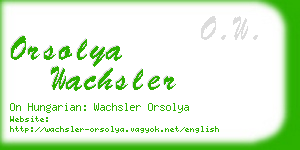 orsolya wachsler business card